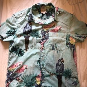 American Eagle Tropical Blue Button shirt